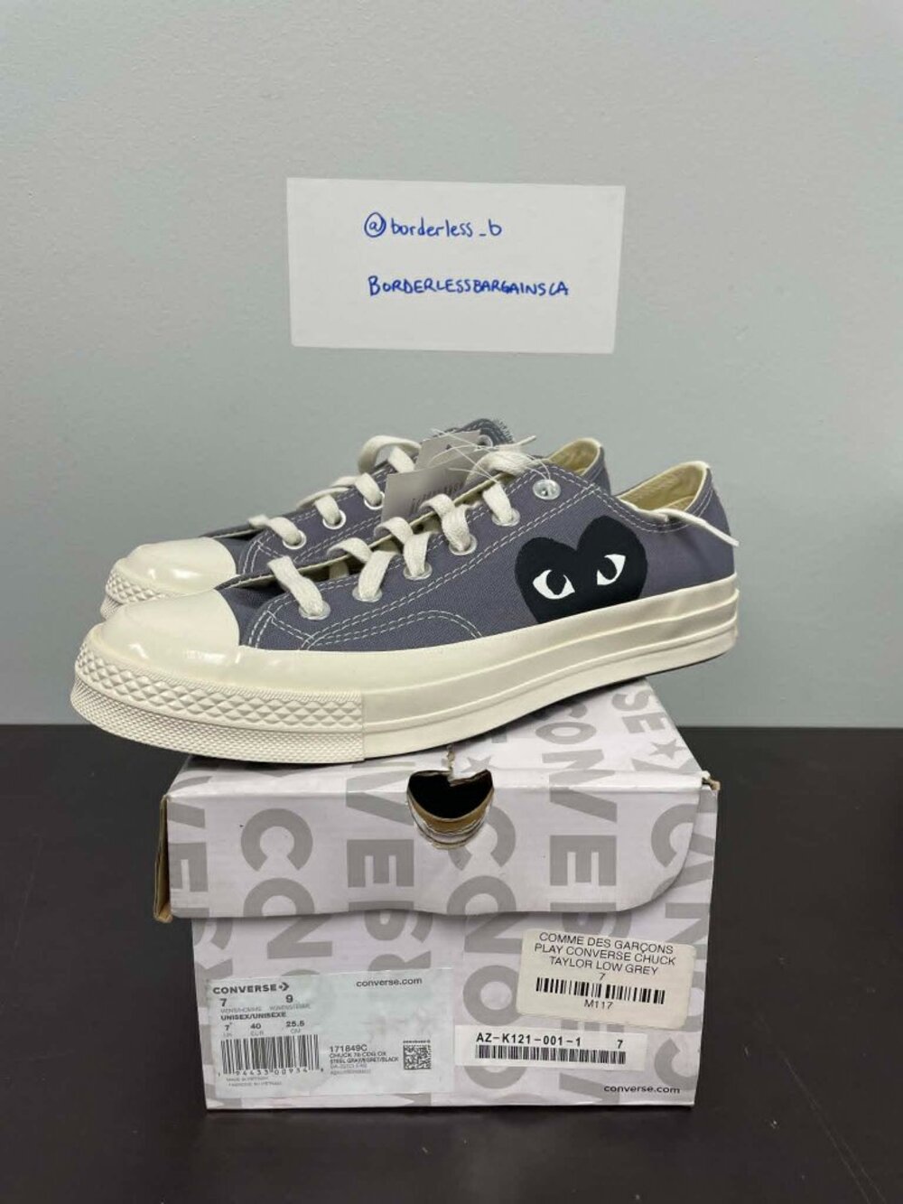 Men's Converse x CDG Play Chuck Taylor Low Grey (171849C) (Unisex)